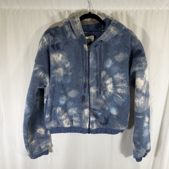 Offline by Aerie Hoodie Women's Small Cropped Fleece Full Zip Drawstring Pockets - Picture 1 of 10